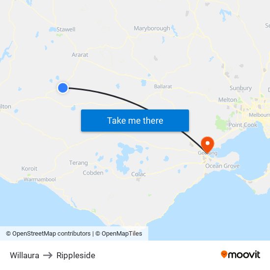Willaura to Rippleside map