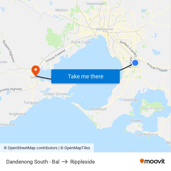Dandenong South - Bal to Rippleside map