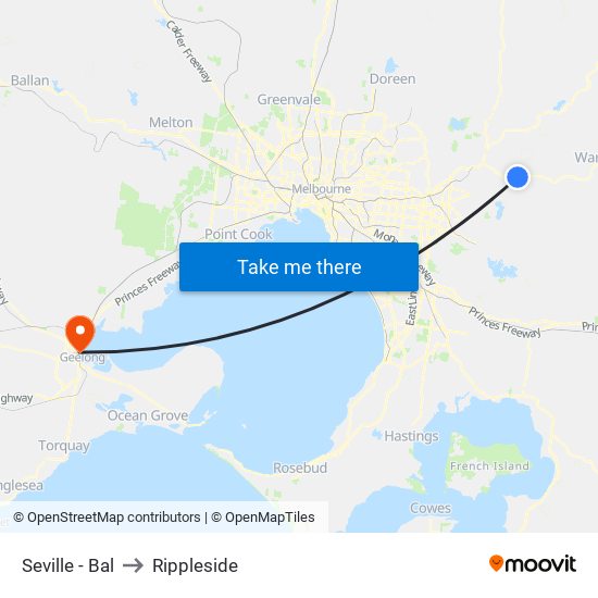 Seville - Bal to Rippleside map