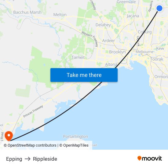 Epping to Rippleside map