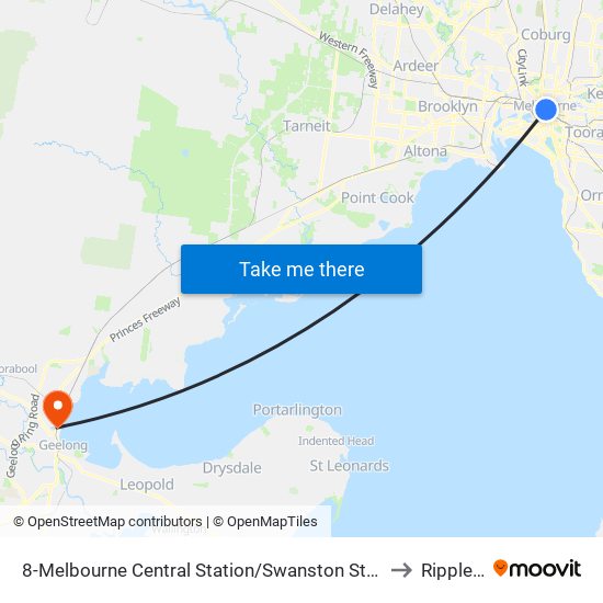 8-Melbourne Central Station/Swanston St (Melbourne City) to Rippleside map