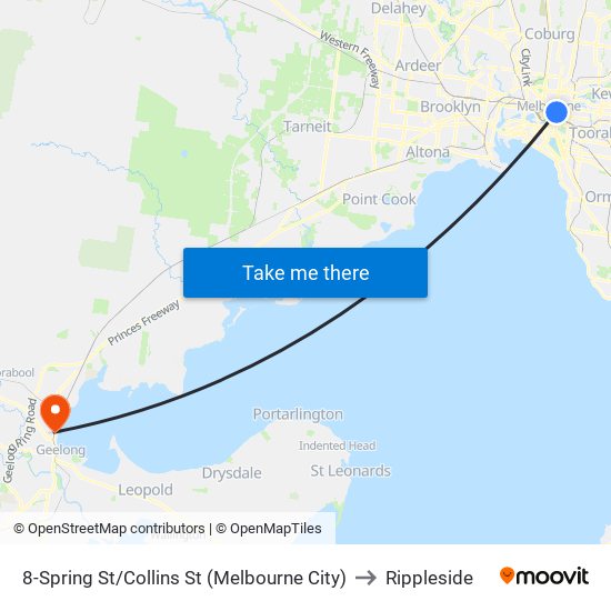 8-Spring St/Collins St (Melbourne City) to Rippleside map