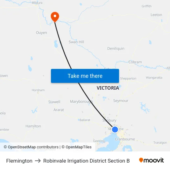 Flemington to Robinvale Irrigation District Section B map