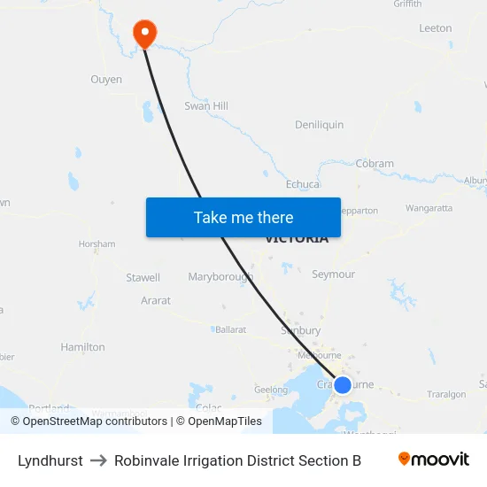 Lyndhurst to Robinvale Irrigation District Section B map