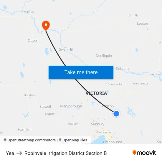 Yea to Robinvale Irrigation District Section B map