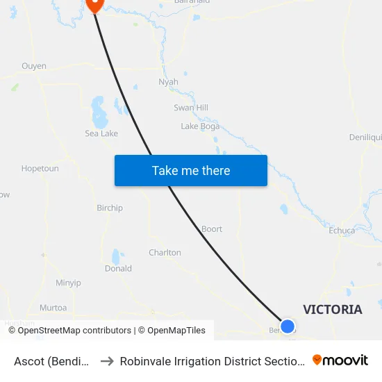 Ascot (Bendigo) to Robinvale Irrigation District Section B map