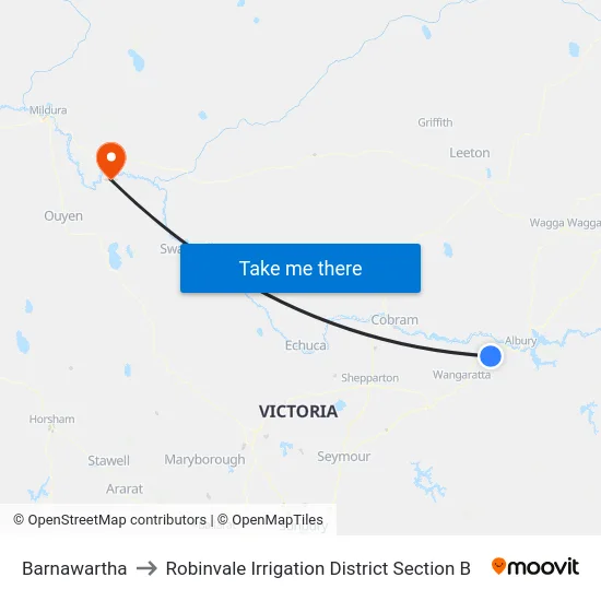 Barnawartha to Robinvale Irrigation District Section B map