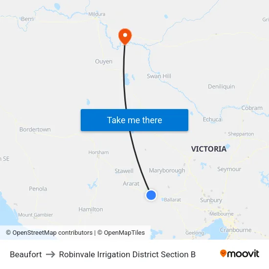 Beaufort to Robinvale Irrigation District Section B map
