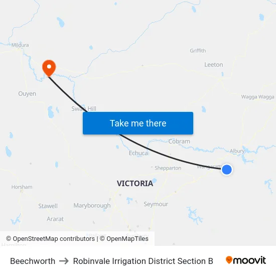 Beechworth to Robinvale Irrigation District Section B map