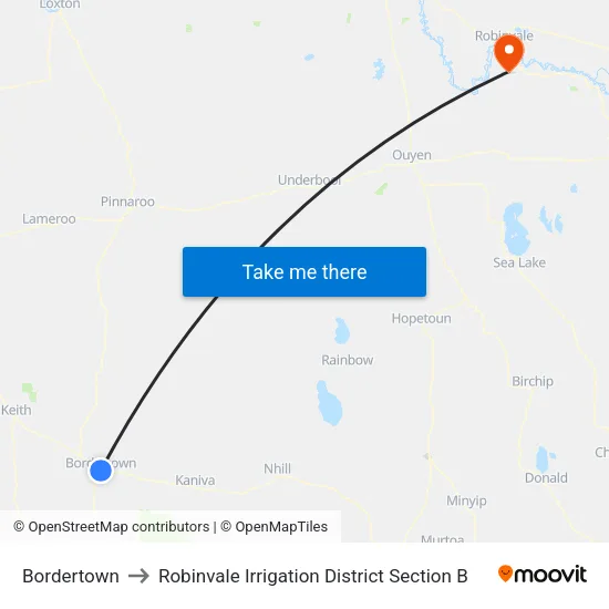 Bordertown to Robinvale Irrigation District Section B map
