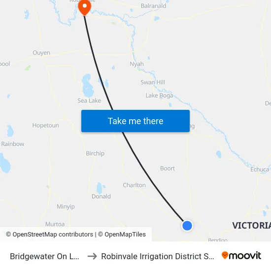 Bridgewater On Loddon to Robinvale Irrigation District Section B map