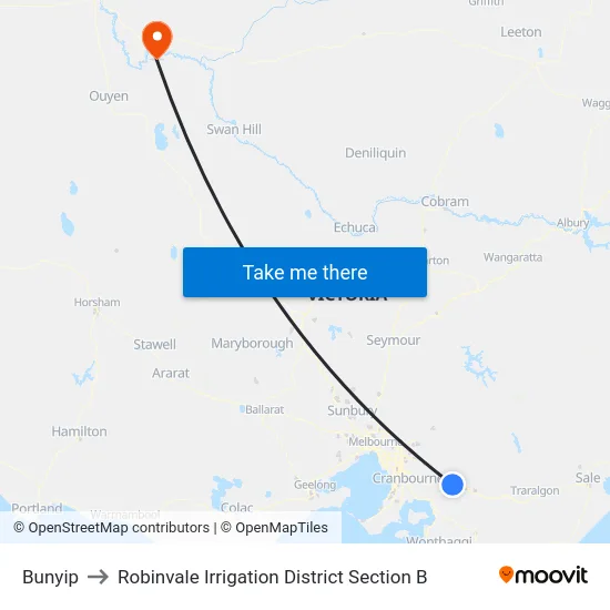 Bunyip to Robinvale Irrigation District Section B map