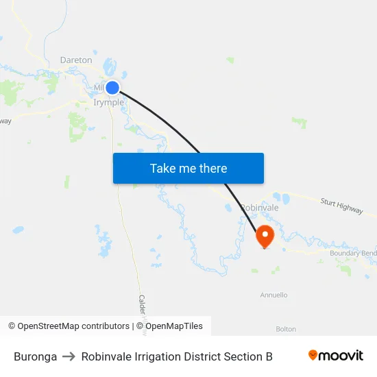 Buronga to Robinvale Irrigation District Section B map