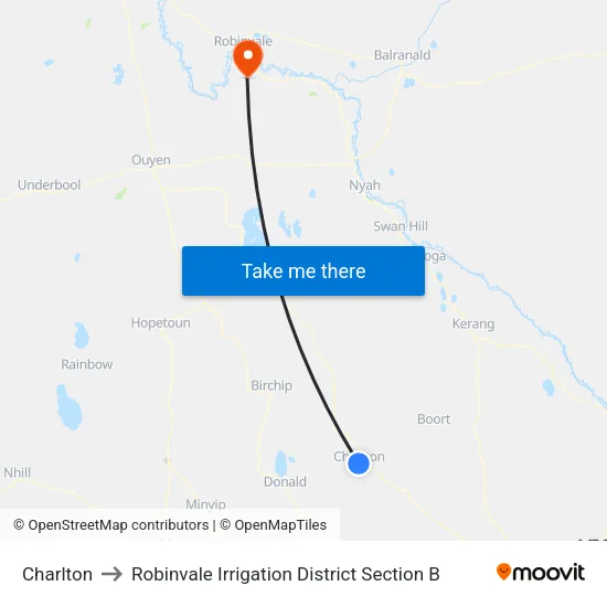 Charlton to Robinvale Irrigation District Section B map