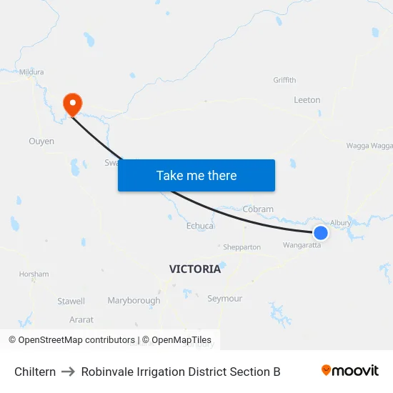 Chiltern to Robinvale Irrigation District Section B map