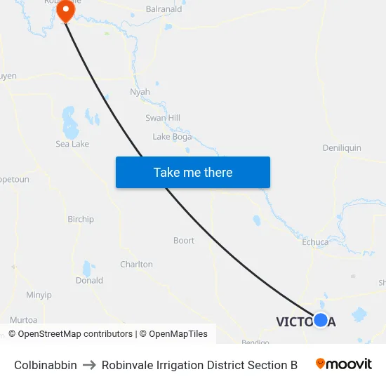 Colbinabbin to Robinvale Irrigation District Section B map