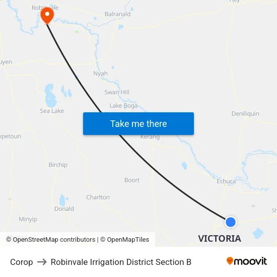 Corop to Robinvale Irrigation District Section B map