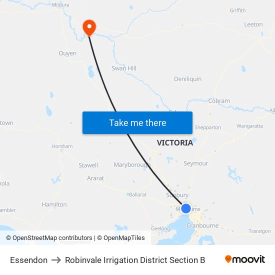 Essendon to Robinvale Irrigation District Section B map