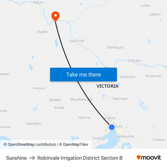 Sunshine to Robinvale Irrigation District Section B map