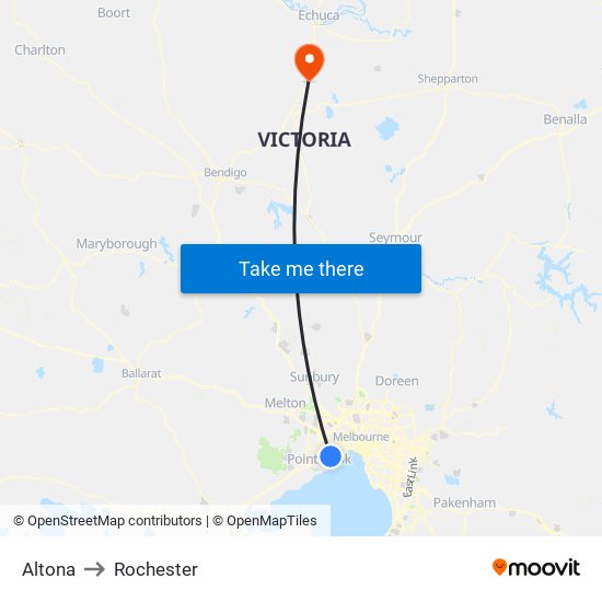 Altona to Rochester map