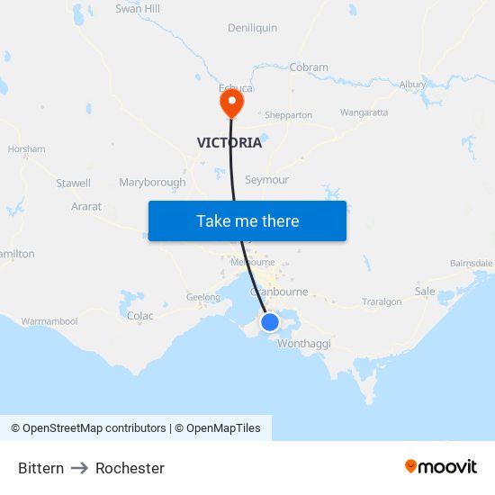 Bittern to Rochester map