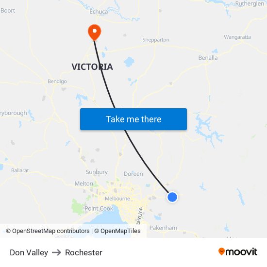 Don Valley to Rochester map