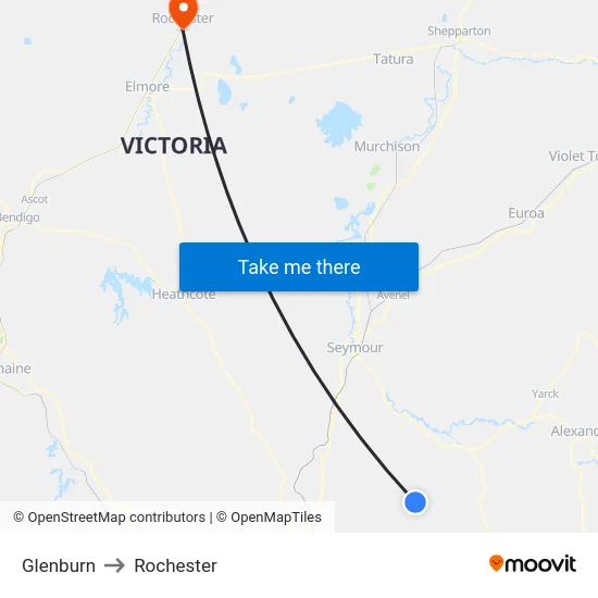 Glenburn to Rochester map