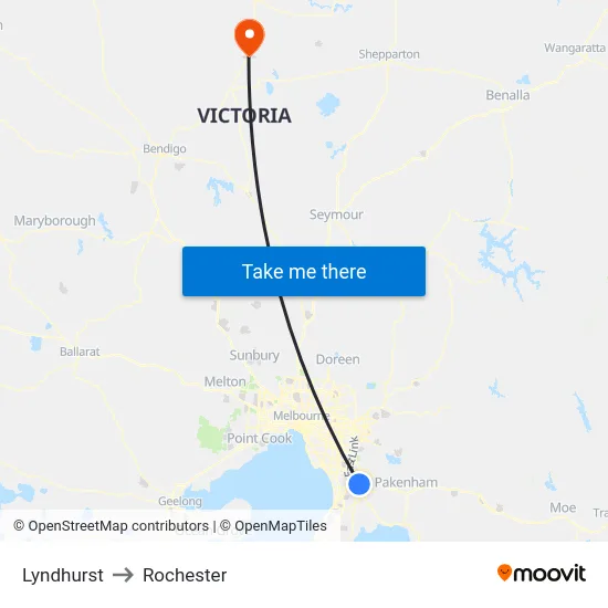 Lyndhurst to Rochester map