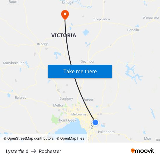 Lysterfield to Rochester map