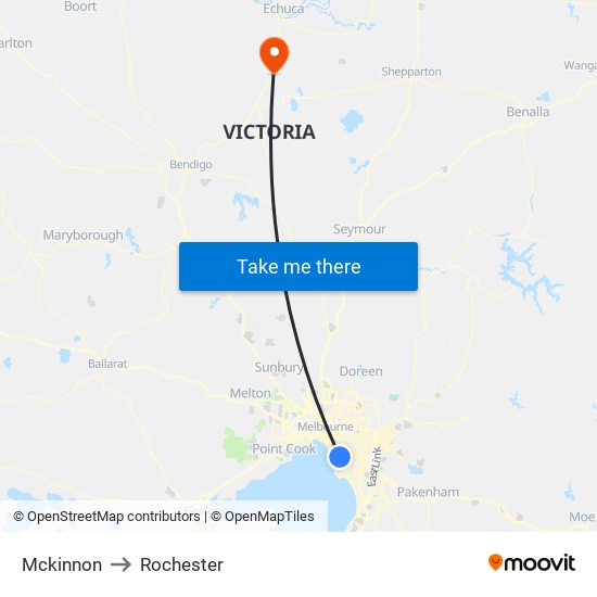 Mckinnon to Rochester map