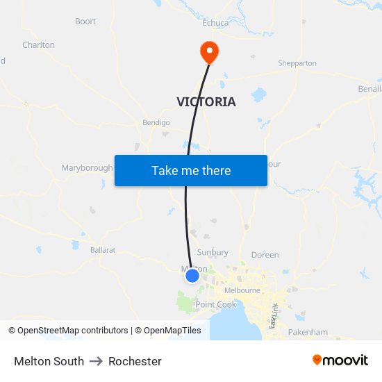 Melton South to Rochester map