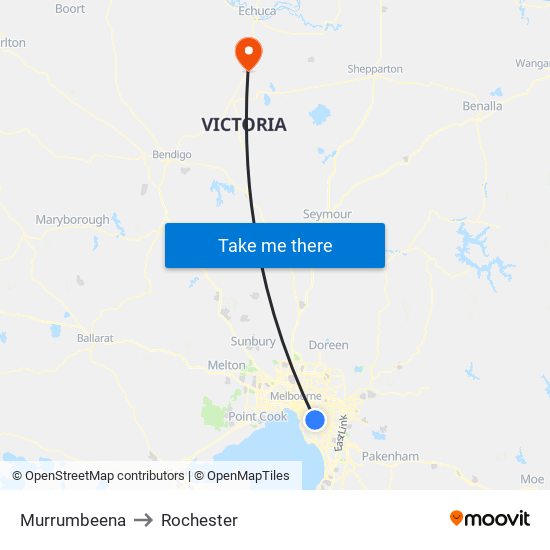 Murrumbeena to Rochester map