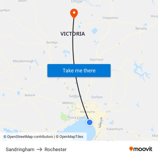 Sandringham to Rochester map