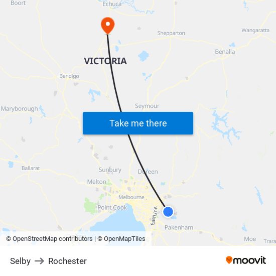 Selby to Rochester map