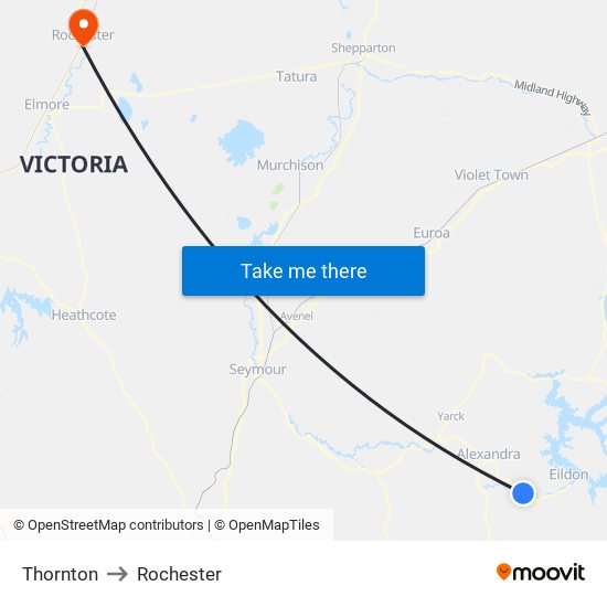 Thornton to Rochester map
