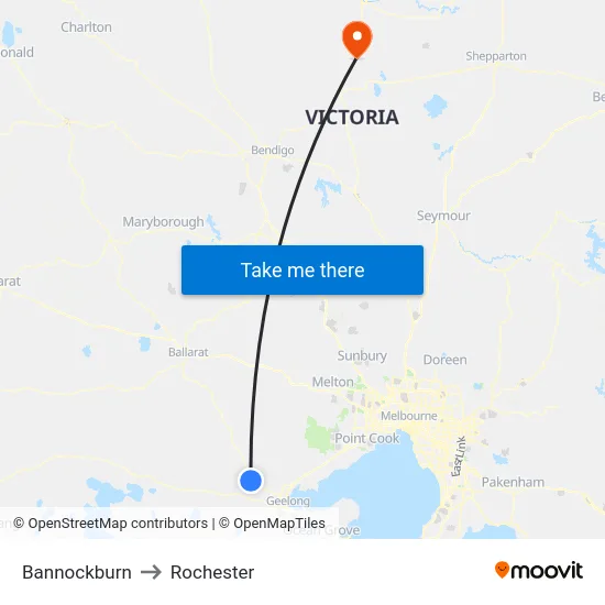 Bannockburn to Rochester map