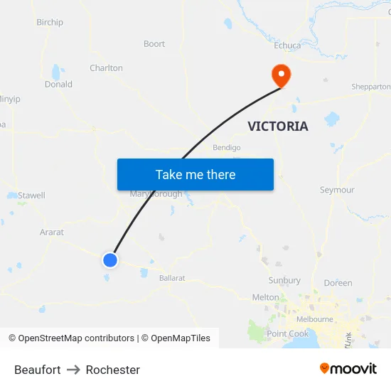 Beaufort to Rochester map