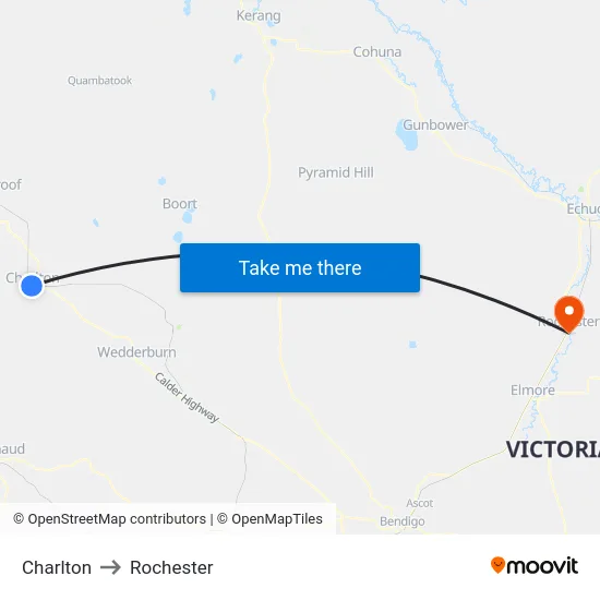 Charlton to Rochester map