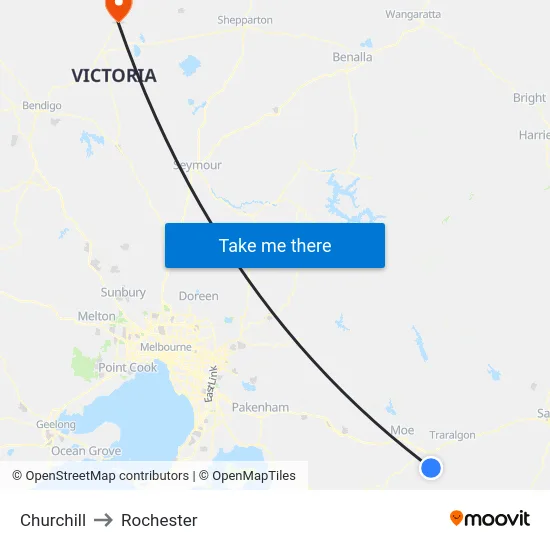 Churchill to Rochester map