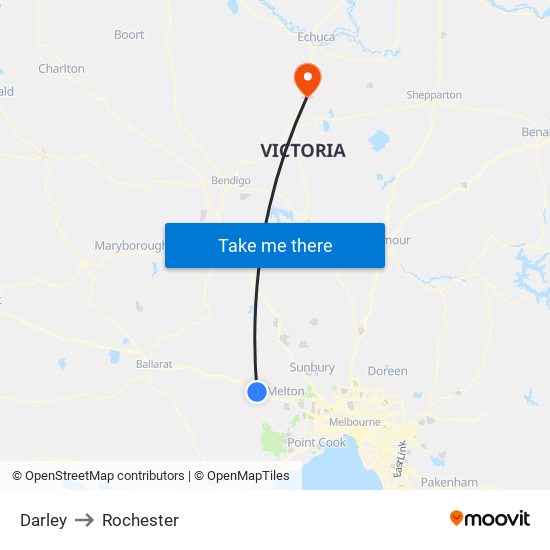 Darley to Rochester map