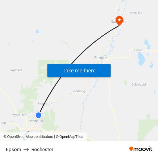 Epsom to Rochester map