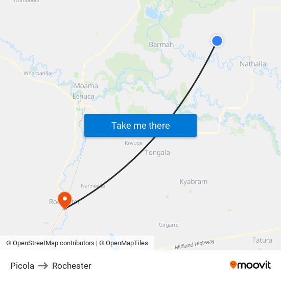 Picola to Rochester map