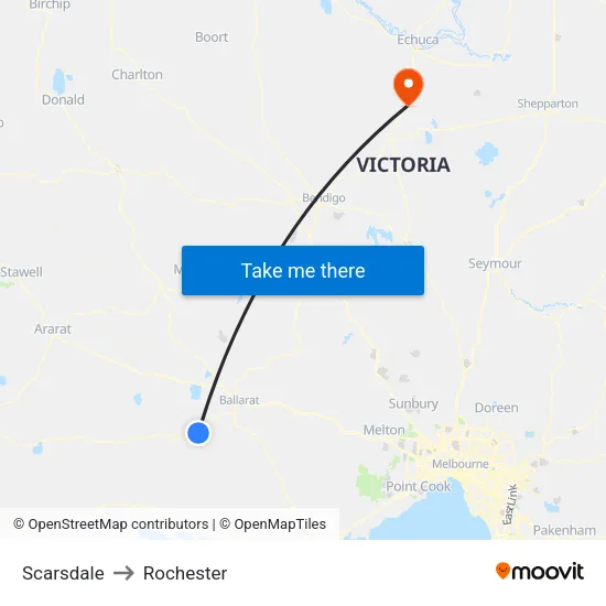 Scarsdale to Rochester map