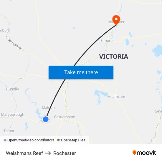 Welshmans Reef to Rochester map