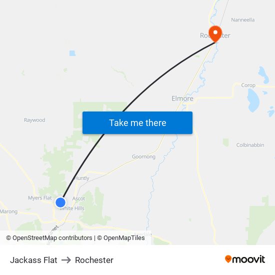 Jackass Flat to Rochester map