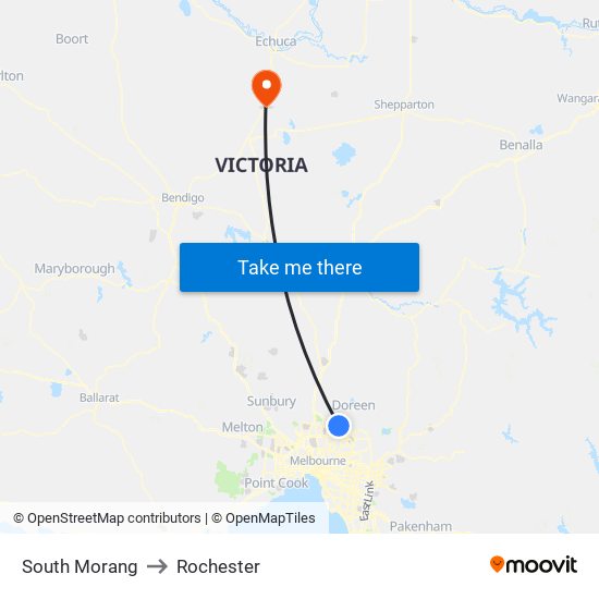 South Morang to Rochester map