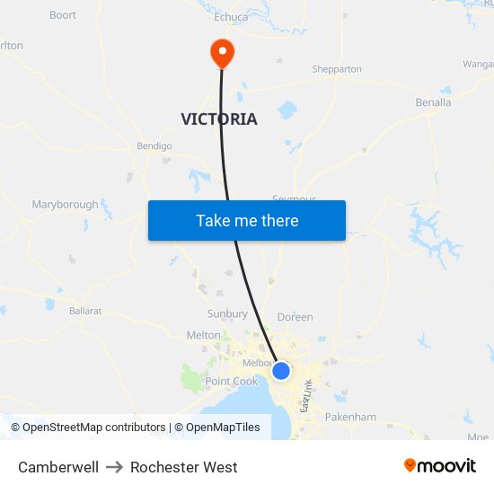 Camberwell to Rochester West map