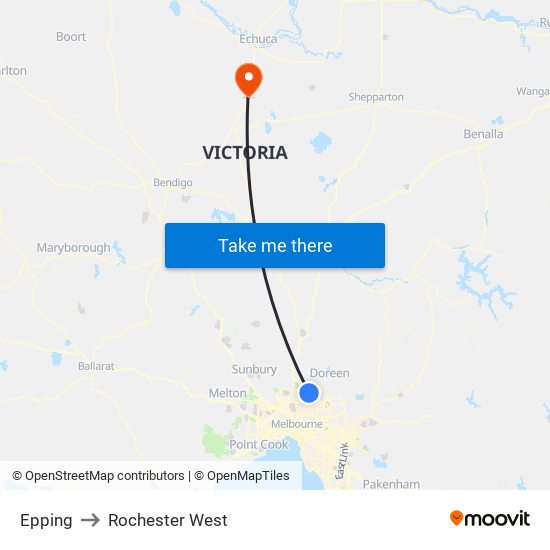 Epping to Rochester West map