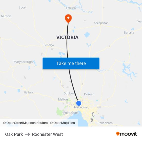 Oak Park to Rochester West map