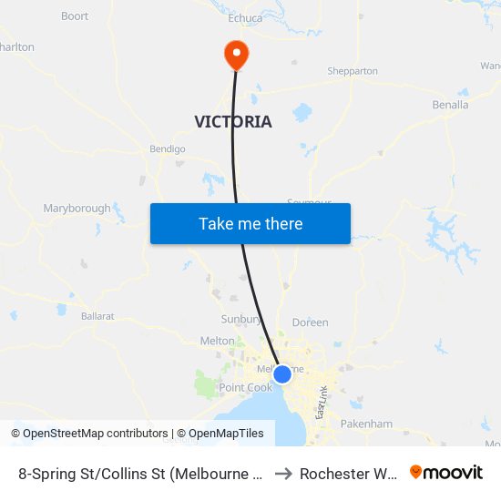 8-Spring St/Collins St (Melbourne City) to Rochester West map